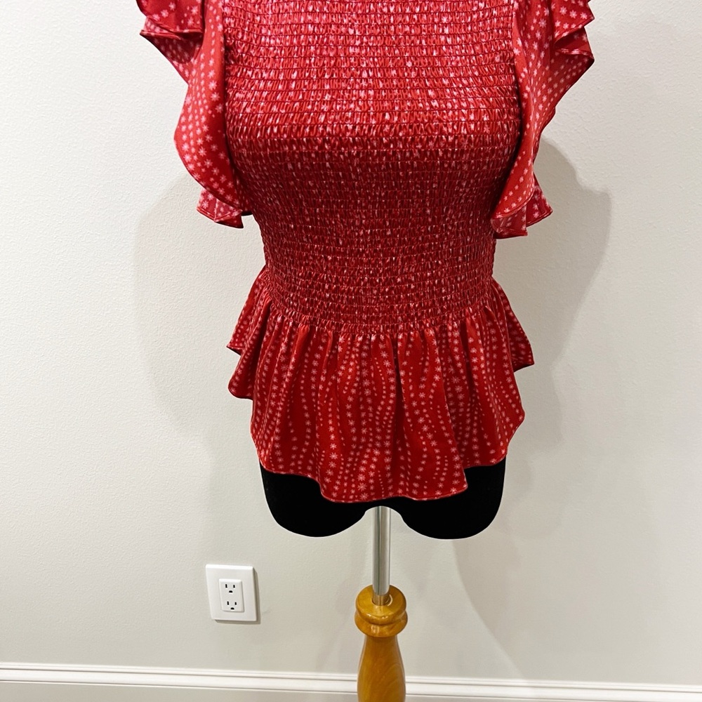 Cinq a Sept Kimiko Smocked Silk Top - Picture 8 of 13